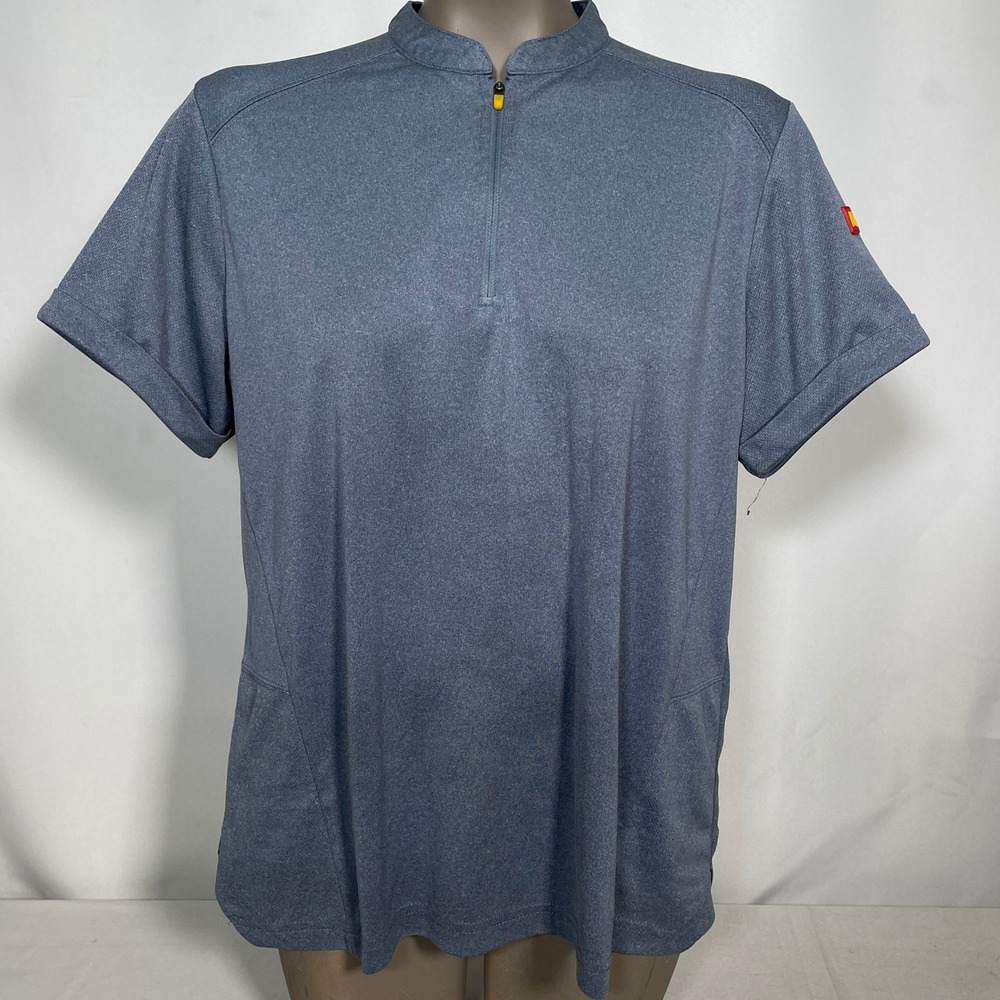 McDonalds Apparel Collection Employee Uniform Blue Quarter Zip Top Women's LARGE